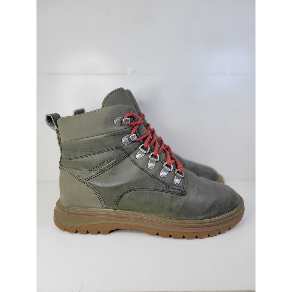 Merrell J310953C Bounder Tall Dusty Olive Trail Hiking Boots Shoes Sz 7 M Youth